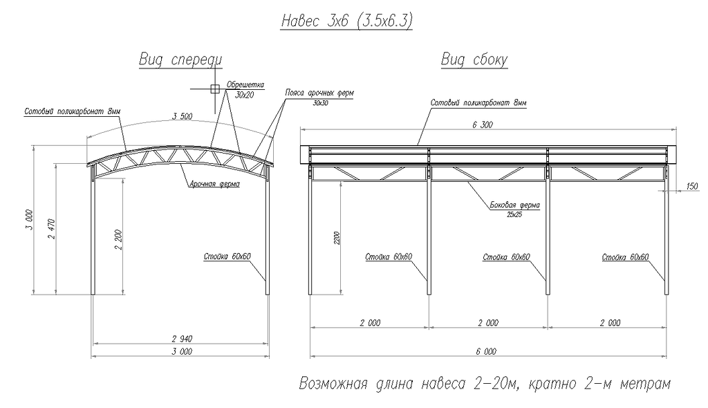 чертеж с размерами фермы для навеса | Дизайн гаража, Навес, Навес для автомобиля конструкция